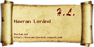 Havran Loránd névjegykártya