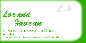 lorand havran business card